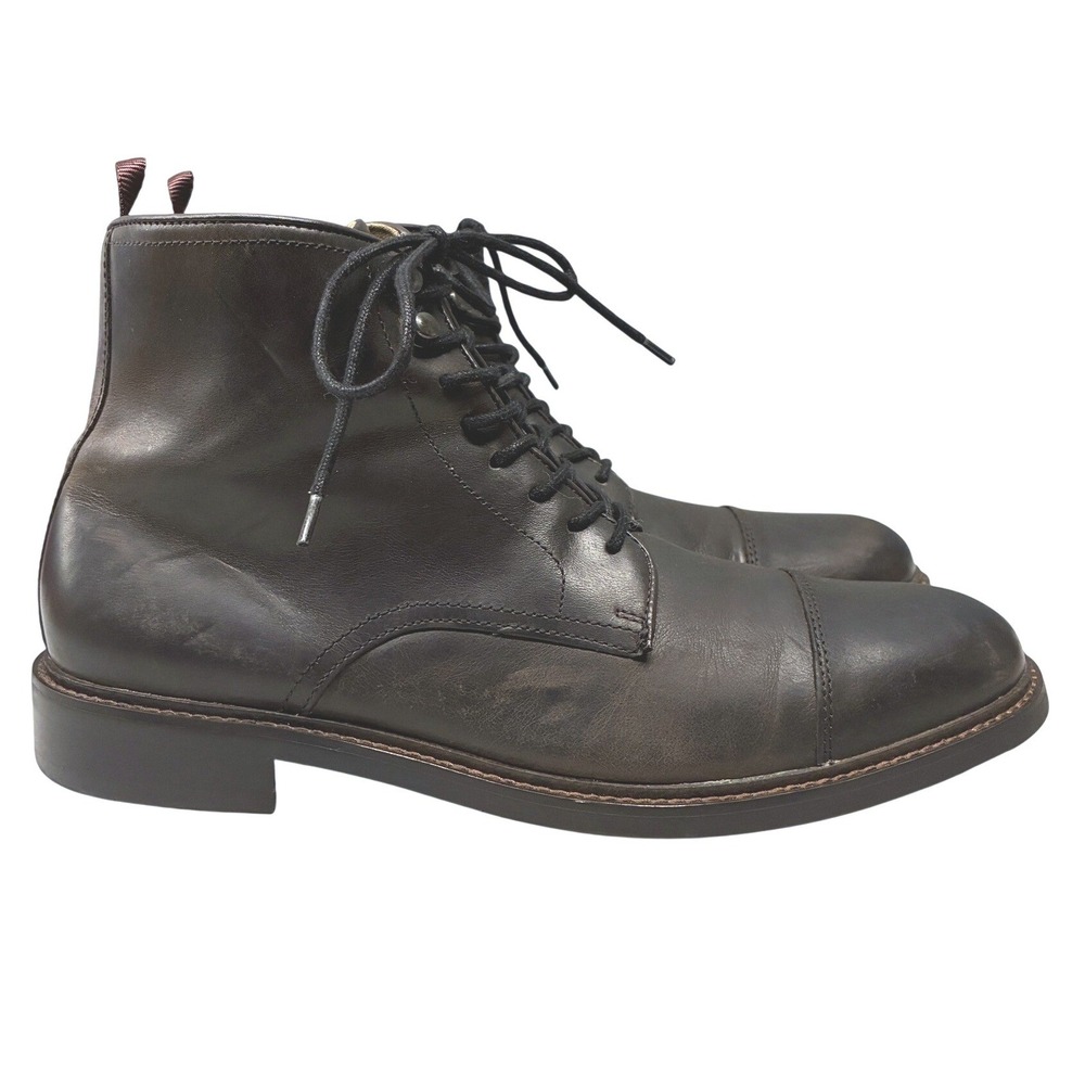 Aston Grey Biressa Cap Toe Lace Up Boots Mens 11 Dark Brown Leather Work